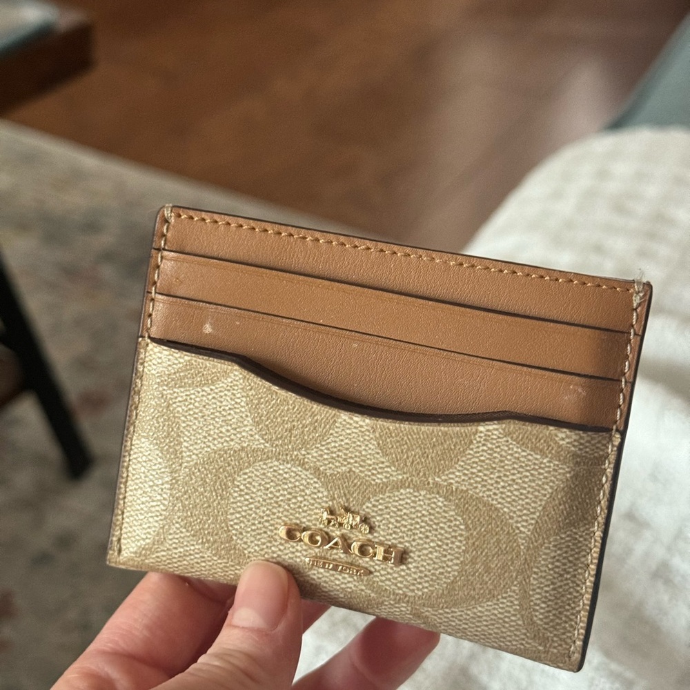 Coach Brown and Cream Card Holder
